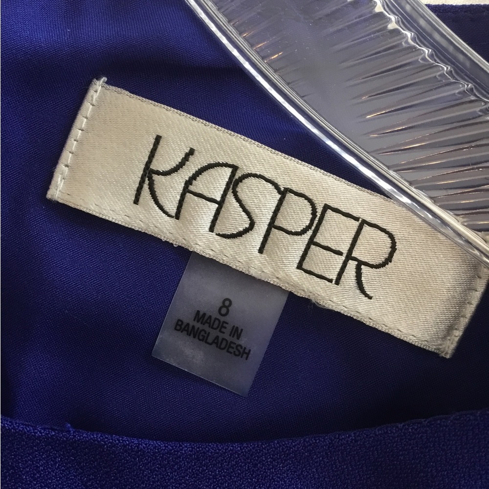 Kasper Royal BlueBlack color block dress size 8 NWT NEW 40” long Sleeveless - Picture 6 of 10